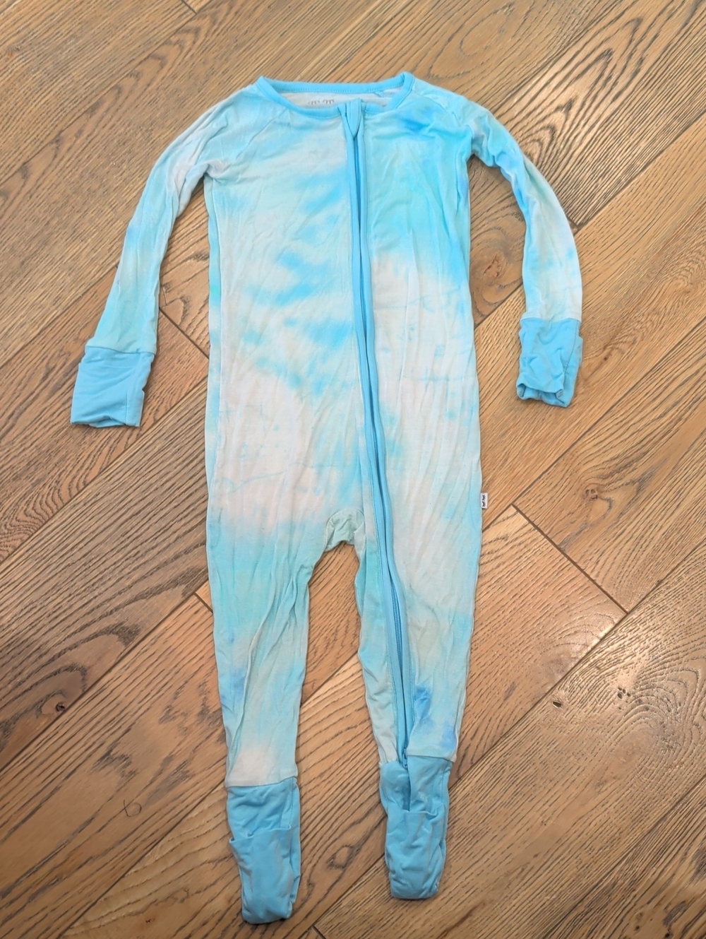 Little Sleepies Light Blue Tie-Dye Footed One-Piece